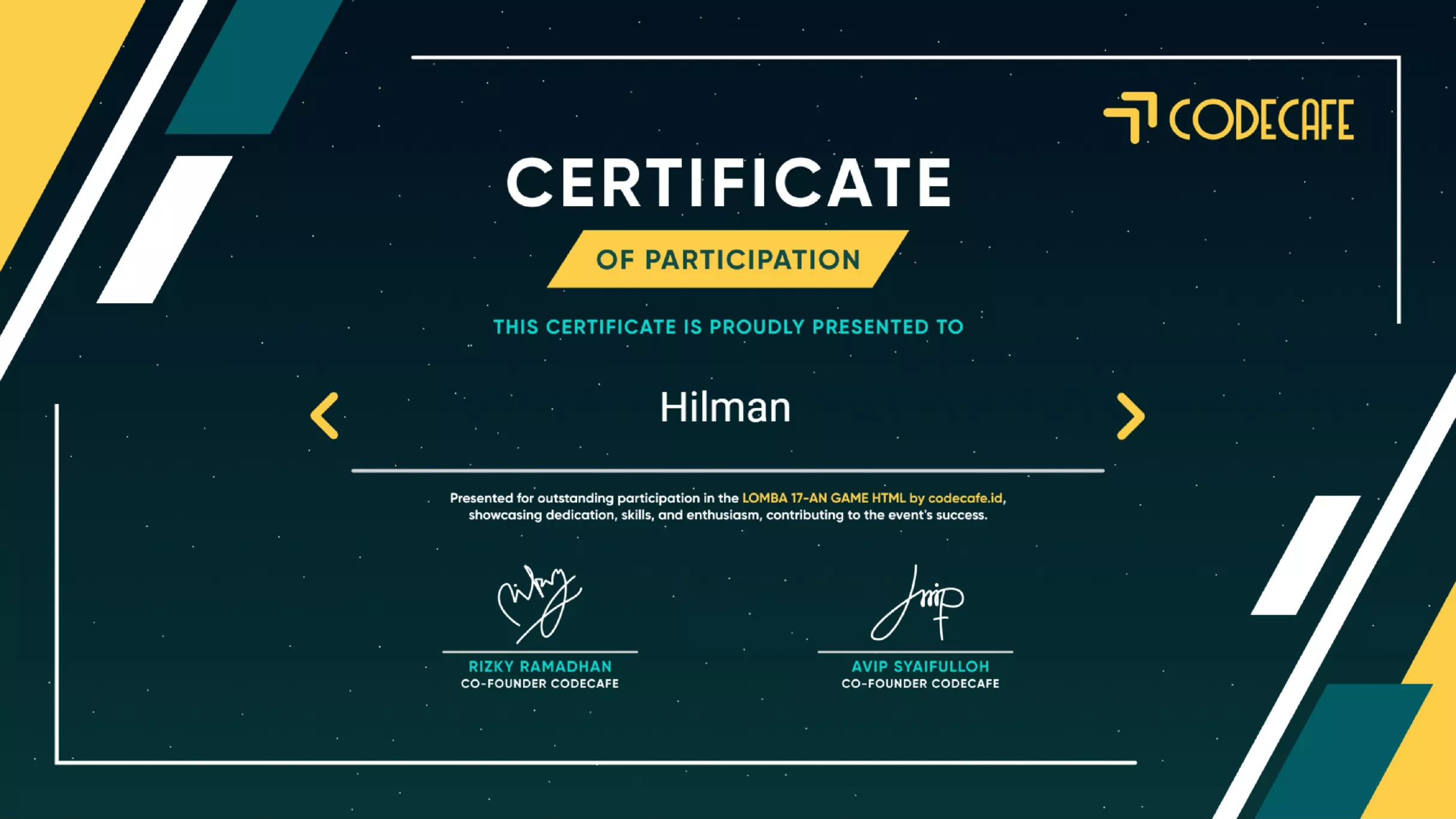 sertifikat lomba game html